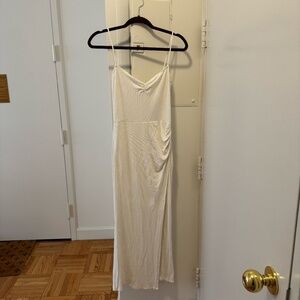 Reformation - Knit Square Neck Midi Dress - White